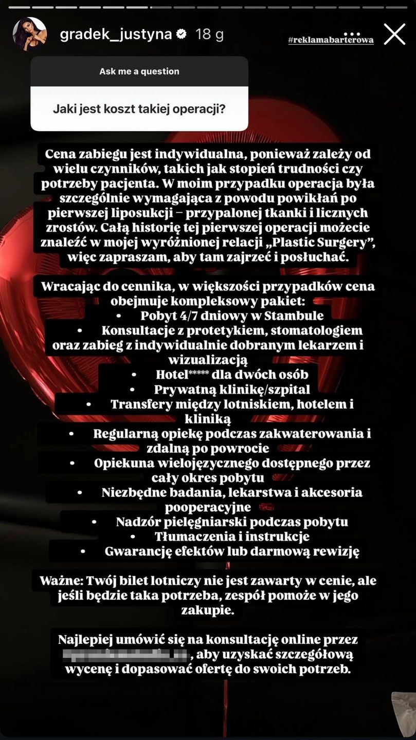 Justyna Gradek zdradza szczegóły operacji