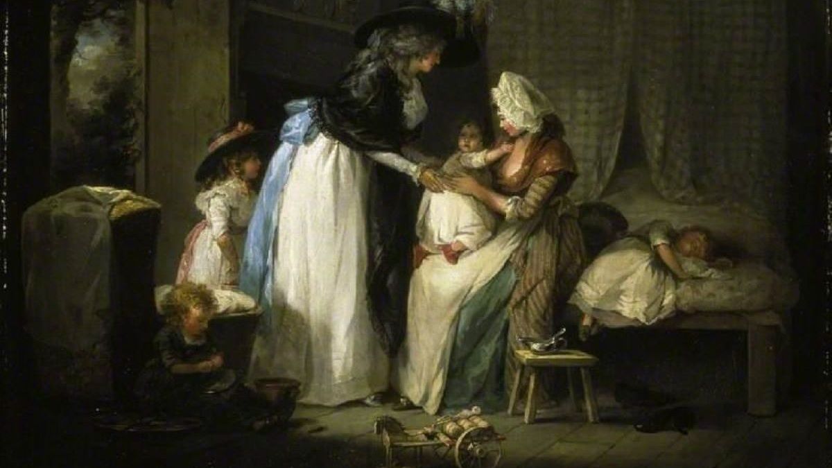 Kobieta karmiąca niemowlę i dziecko. Fot. Pieter de Hooch 