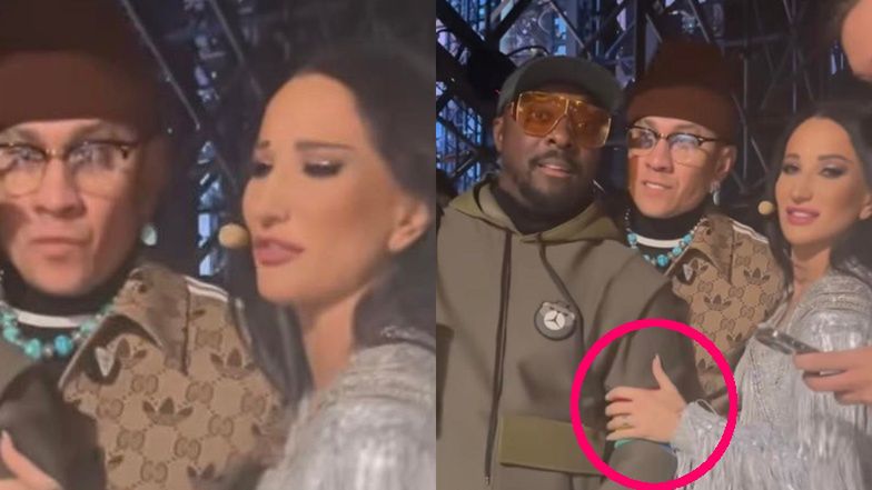 "Sylwester Marzeń" TVP: Justyna Steczkowska próbowała ZASŁONIĆ tęczowe flagi Black Eyed Peas? Piosenkarka pokazała własne zdjęcie (WIDEO)