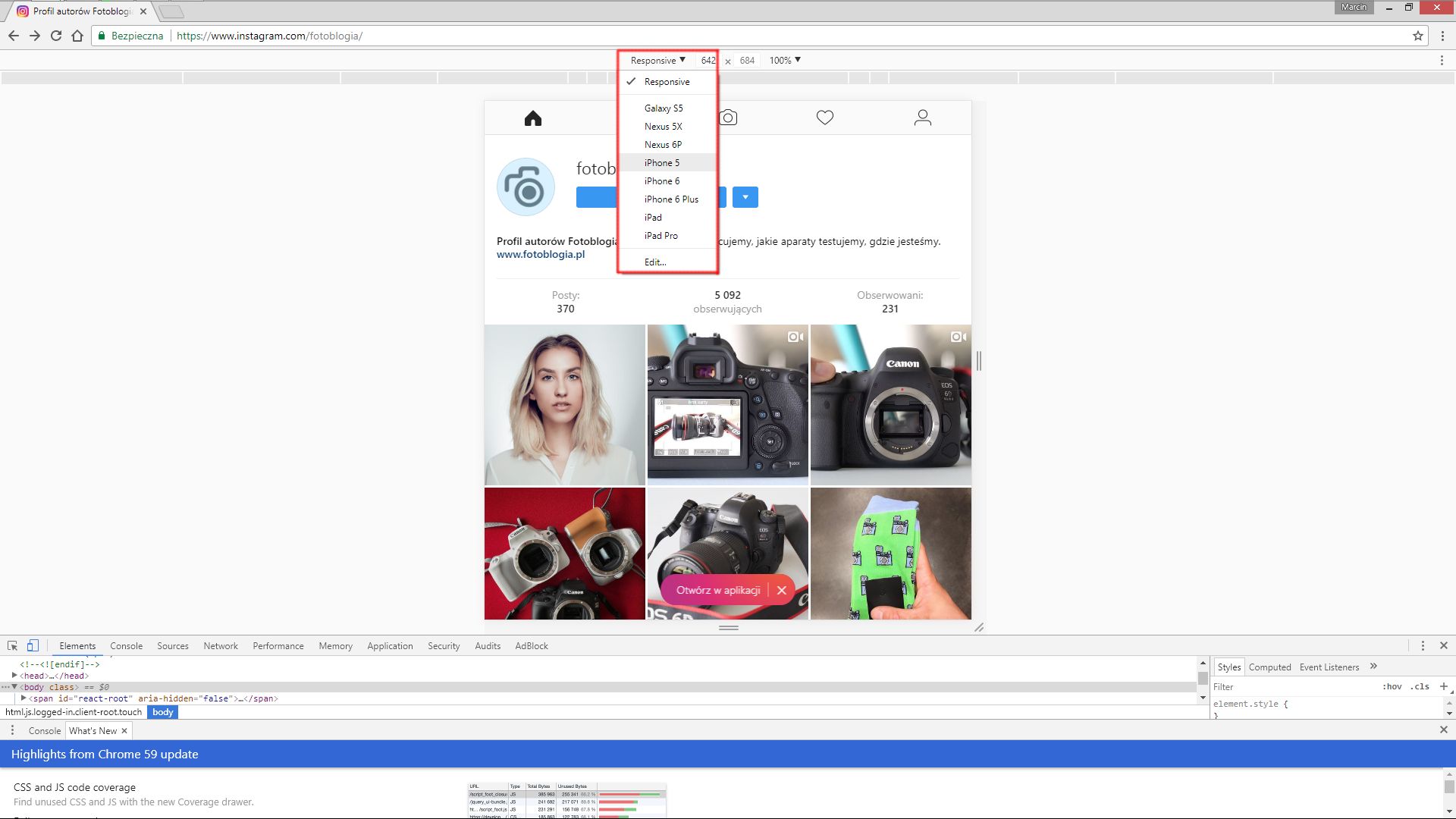 Oto sposób na wrzucanie postów na Instagram z poziomu komputera bez dodatkowych wtyczek 4