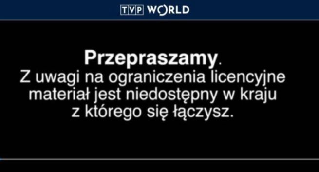Stream TVP World działa tylko w Europie