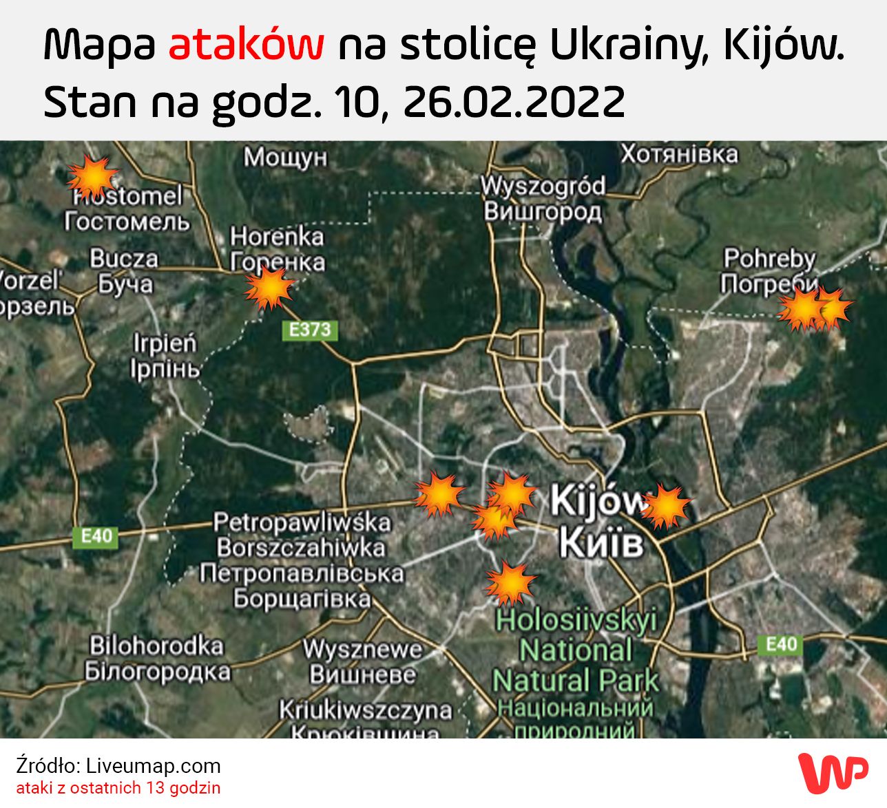 Lista ataków Rosji na Kijów