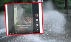 Woda wystrzeliła ze studzienki. Samochód wyleciał w powietrze