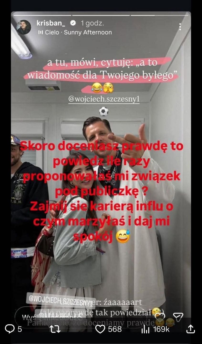 Malika i Wojciech Szczęsny na Instagramie