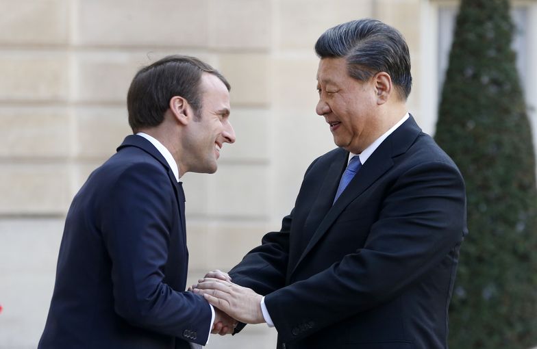 French President Emmanuel Macron Receives Xi Jinping, China's President And His Wife Liyuan Peng At Elysee Palace In Paris
PARIS, FRANCE - MARCH 26: French President Emmanuel Macron greets Chinese President Xi Jinping after their meeting at the Elysee Presidential Palace on March 26, 2019 in Paris, France. Xi Jinping is on a state visit to France from March 24 to 26, 2019. (Photo by Chesnot/Getty Images)
Chesnot