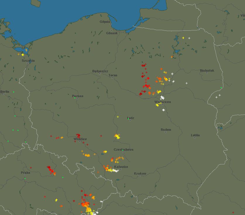 Pogoda. Gdzie jest burza? Radar występowania wyładowań z godziny 15