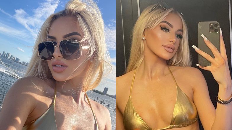 Caroline Derpienski pozuje w bikini