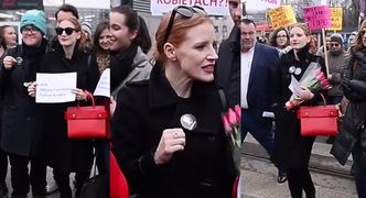 Jessica Chastain na Międzynarodowym Strajku Kobiet. Tak wygląda protest w Warszawie!