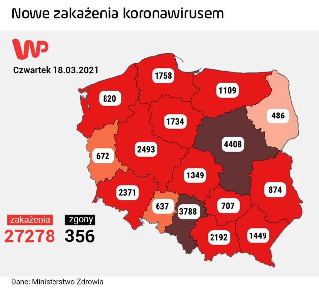 Koronawirus w Polsce. Ministerstwo Zdrowia o nowych przypadkach. Alarmujące dane (18 marca)