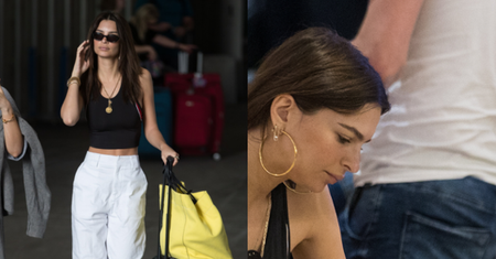 Smutna Emily Ratajkowski myśli o życiu nad croissantem