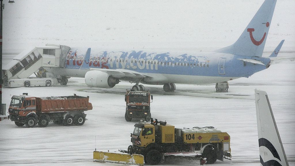 First Snow In Southern Germany
STUTTGART, GERMANY - JANUARY 24:  A snowplough clear the snow-covered runway of the Airport Stuttgart on January 24, 2007 in Stuttgart, Germany. After warmer temperatures than usual in the last decade, winter returned to Germany with heavy snowfalls causing traffic problems all over the country.   (Photo by Thomas Niedermueller/Getty Images)
Thomas Niedermueller
Snowplow, Stuttgart, Weather, Germany, Winter, Snow, Airport Runway, Concepts And Ideas, Communication
