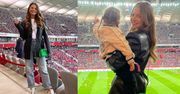 Anna Lewandowska z Klarą kibicują Robertowi na Stadionie Narodowym w meczu z Albanią (FOTO)