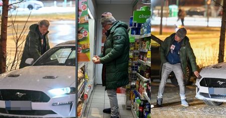 Jarosław Jakimowicz sprawił sobie białego Mustanga i pojechał nim po jajka. Taki to pożyje?