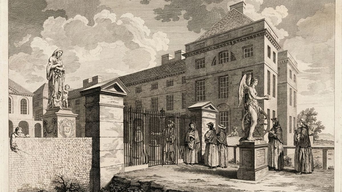 Matki przed Foundling Hospital w Londynie, 1749