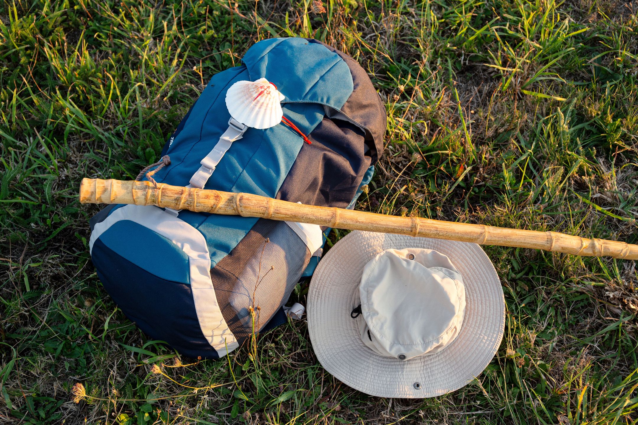 Pilgrim equipment resting on grass field during pilgrimage to Santiago de Compostela
Andres Victorero
pilgrimage, pilgrim, santiago de compostela, camino de santiago, backpack, walking stick, hat, grass, equipment, gear, scallop shell, symbol, travel, journey, religion, faith, spirituality, adventure, outdoors, nature, summer, hiking, trekking, walking, way of st james, catholic, christian, spain, galicia, europe, tradition, culture, tourism, destination, scenic, landscape, green, rural, peaceful, tranquility, sunset, pilgrimage, pilgrim, santiago de compostela, camino de santiago, backpack, walking stick, hat, grass, equipment, gear, scallop shell, symbol, travel, journey, religion, faith, spirituality, adventure, outdoors, nature, summer, hiking, trekking, walking, way of st james, catholic, christian, spain, galicia, europe, tradition, culture, tourism, destination, scenic, landscape, green, rural, peaceful, tranquility, sunset