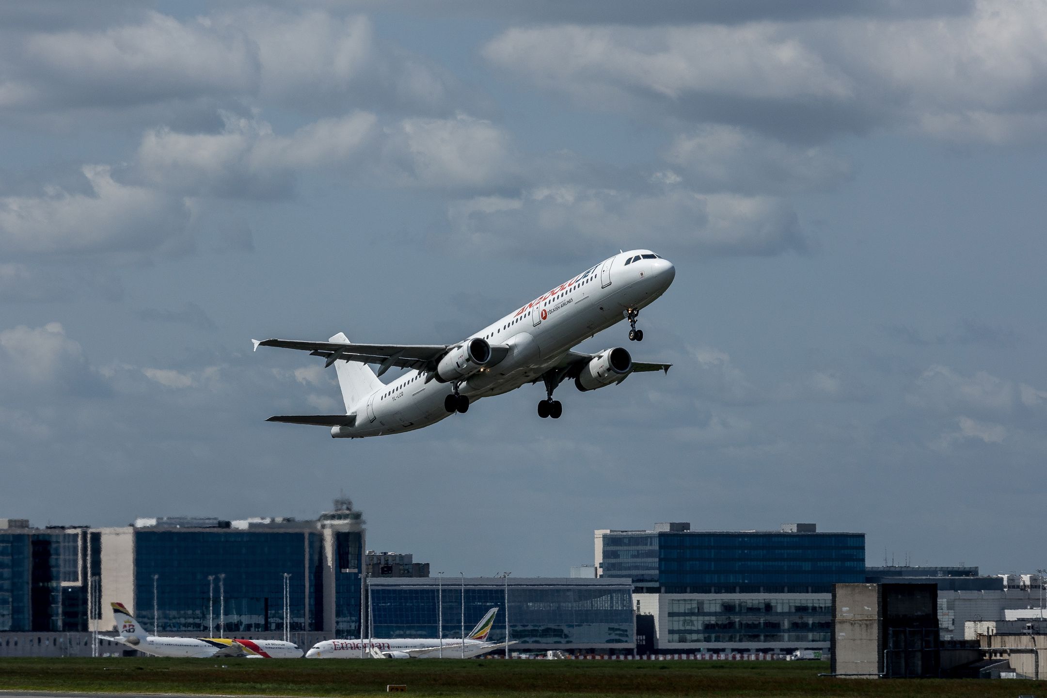 BRUSSELS, BELGIUM - MAY 17: An Anadolujet plane bound for Istanbul takes off from the Belgian capital's airport on May 17, 2023 in Brussels, Belgium. AnadoluJet, Turkish Airlines' commercial brand, was created in 2008 and currently has 78 aircraft in its fleet flying to a total of 89 destinations on 164 routes. (Photo by Omar Havana/Getty Images)
