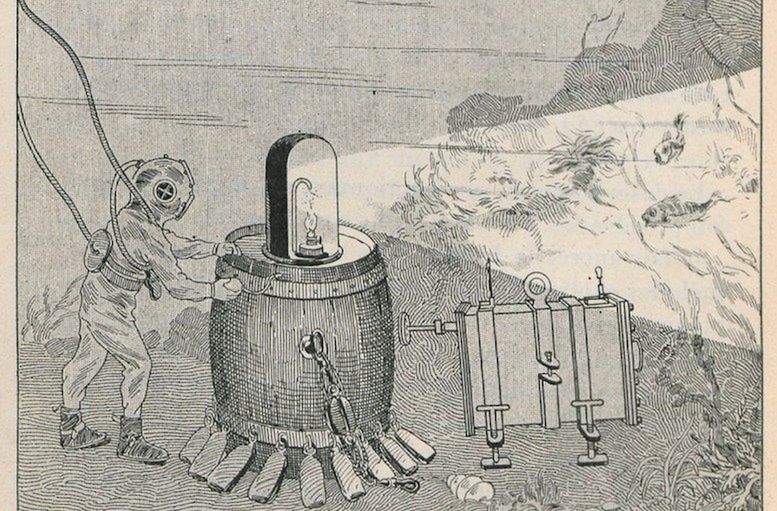 To jeden z najstarszych podwodnych autoportretów świata. Powstał w 1899 r. i wymagał masę pracy 3