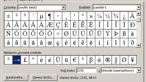 Łatwe wstawianie symboli w Wordzie 1