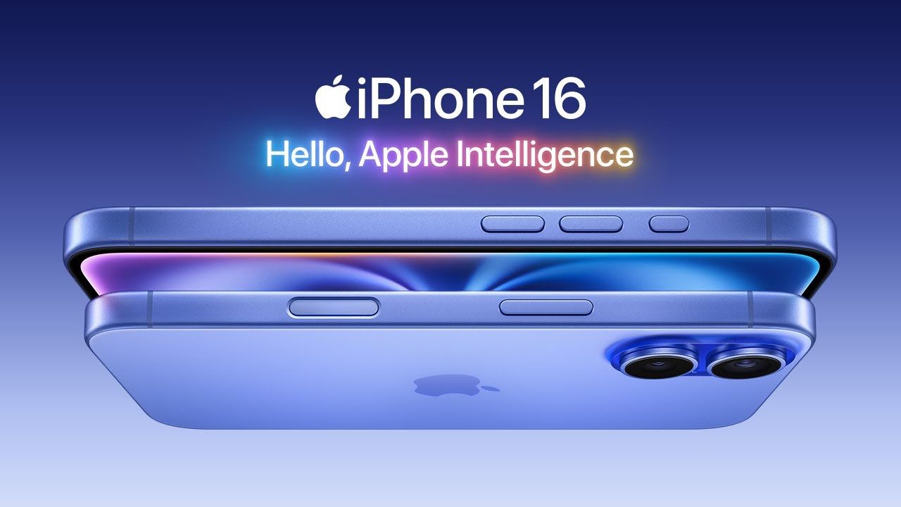 Grafika promująca iPhone'a 16 w 2024 roku