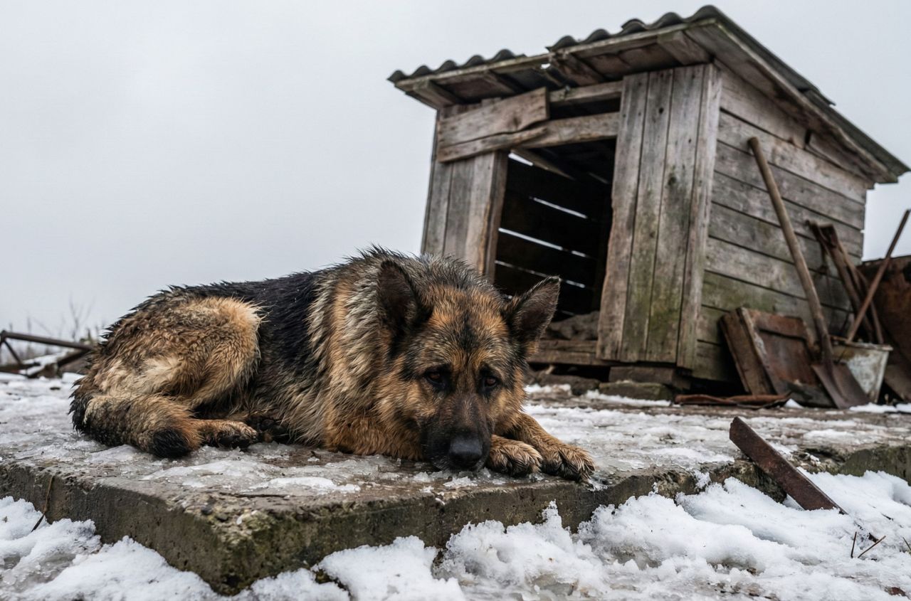 Jemielnica: Pies na mrozie bez odpowiedniego schronienia. Interweniowała policja