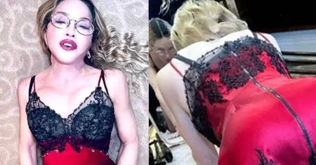Madonna pozuje NA CZWORAKACH odziana w kusą halkę z koronką. Oryginalnie? (ZDJĘCIA)