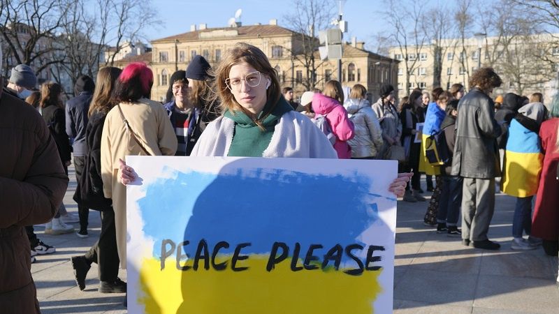 Wiec solidarności z Ukrainą w Lublinie