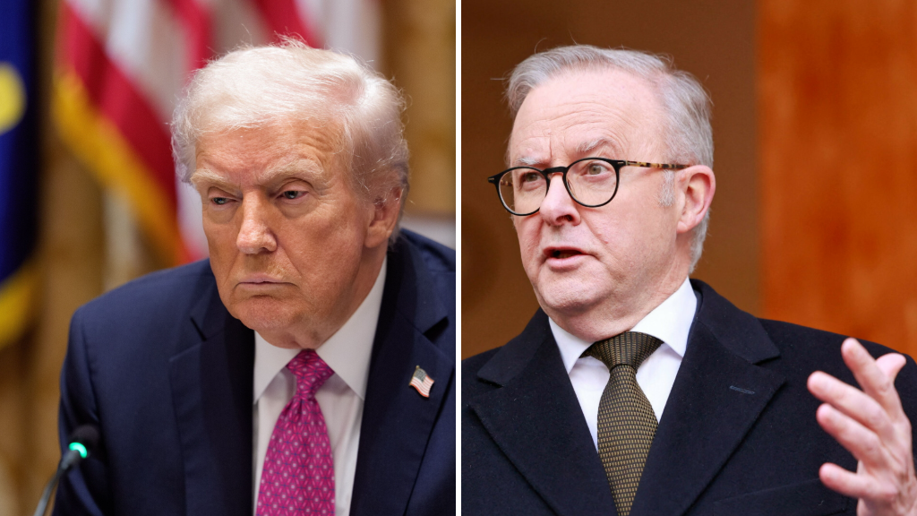 Prezydent USA Donald Trump i premier Australii Albanese