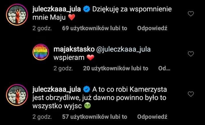 Julia Wróblewska krytykuje aferę z Kamerzystą
