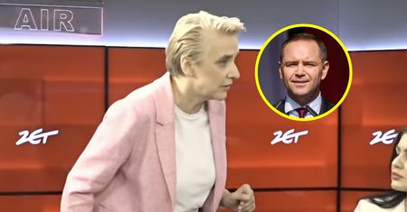 Nagle wstała z krzesła. Zaczęła naśladować Nawrockiego