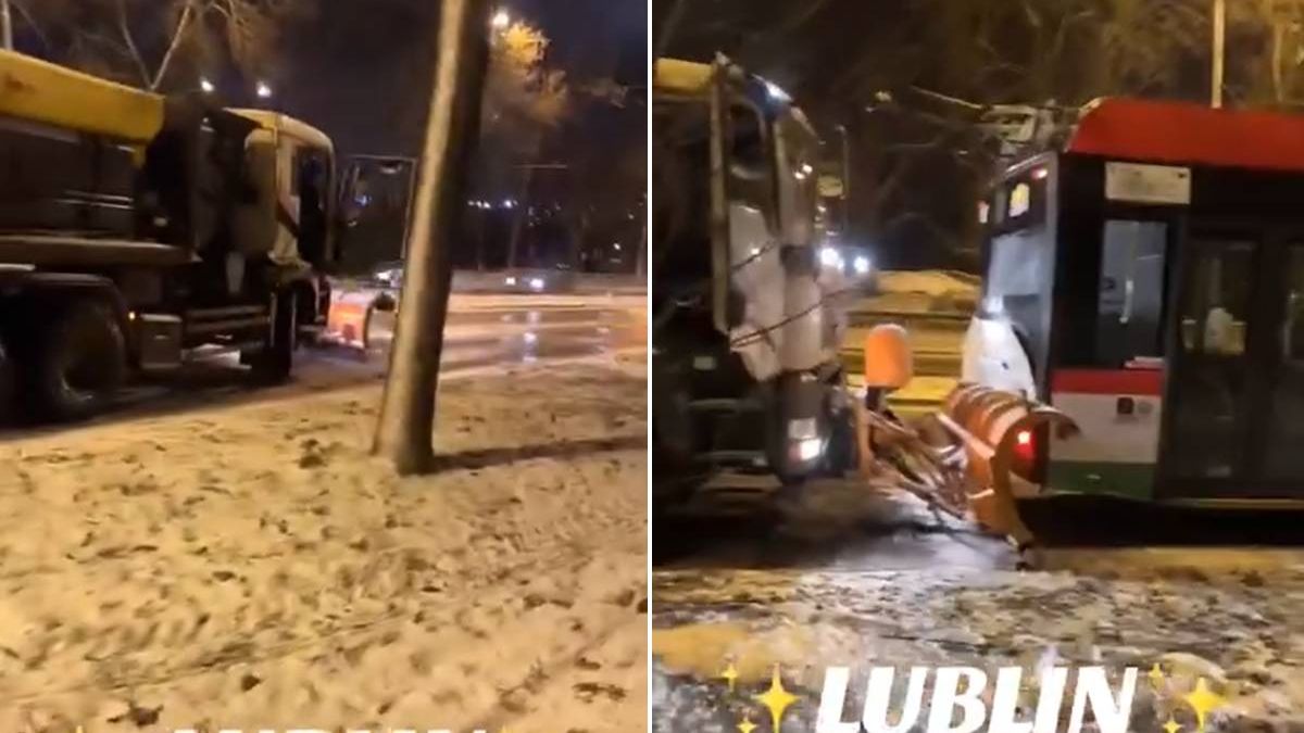 Pługosolarka uderzyła w trolejbus na al. Andersa