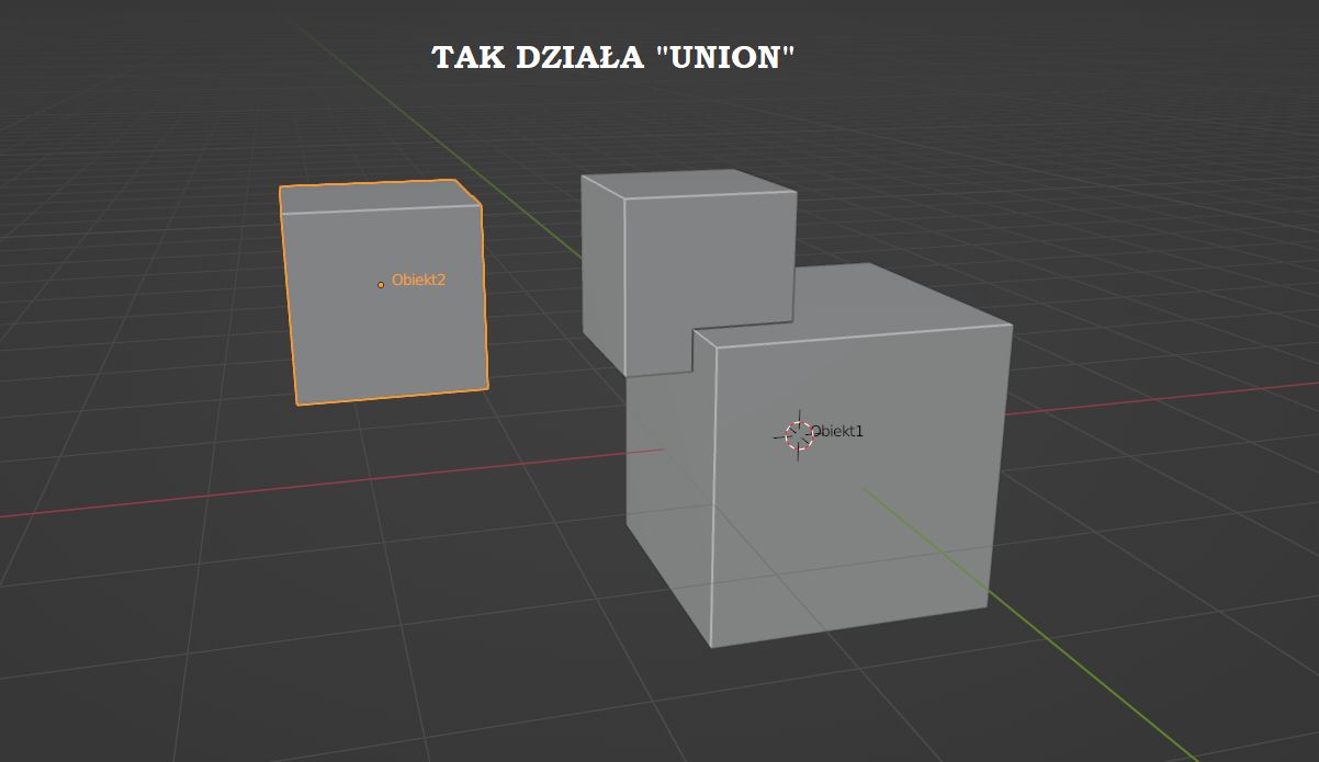 Po zatwierdzeniu modyfikatora, obiekty zostały złączone