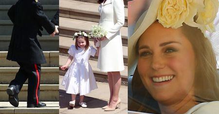 Elegancka księżna Kate z dziećmi na ślubie Harry’ego i Meghan (ZDJĘCIA)
