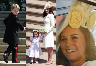 Elegancka księżna Kate z dziećmi na ślubie Harry’ego i Meghan (ZDJĘCIA)