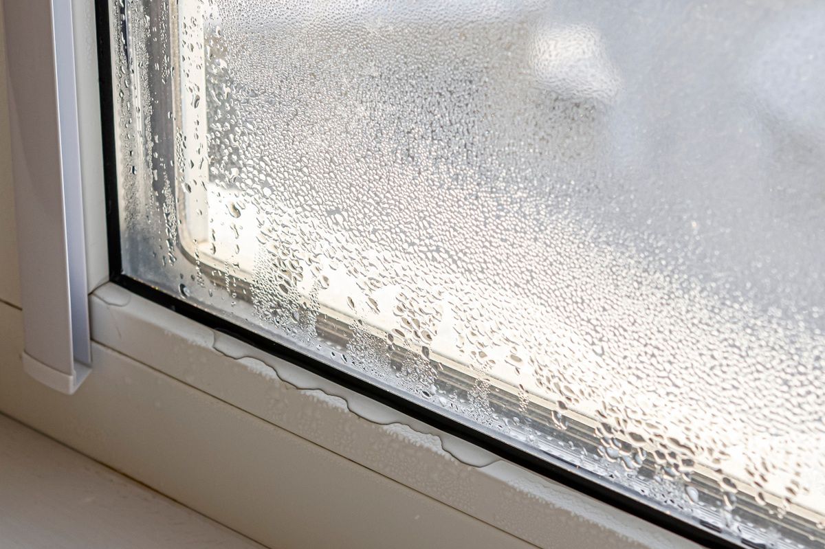 Steamed-up window in the kitchen