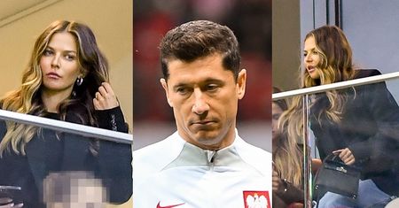 Przejęta Anna Lewandowska śledzi z trybun "popisy" zrezygnowanego Roberta Lewandowskiego podczas meczu z Holandią (ZDJĘCIA)