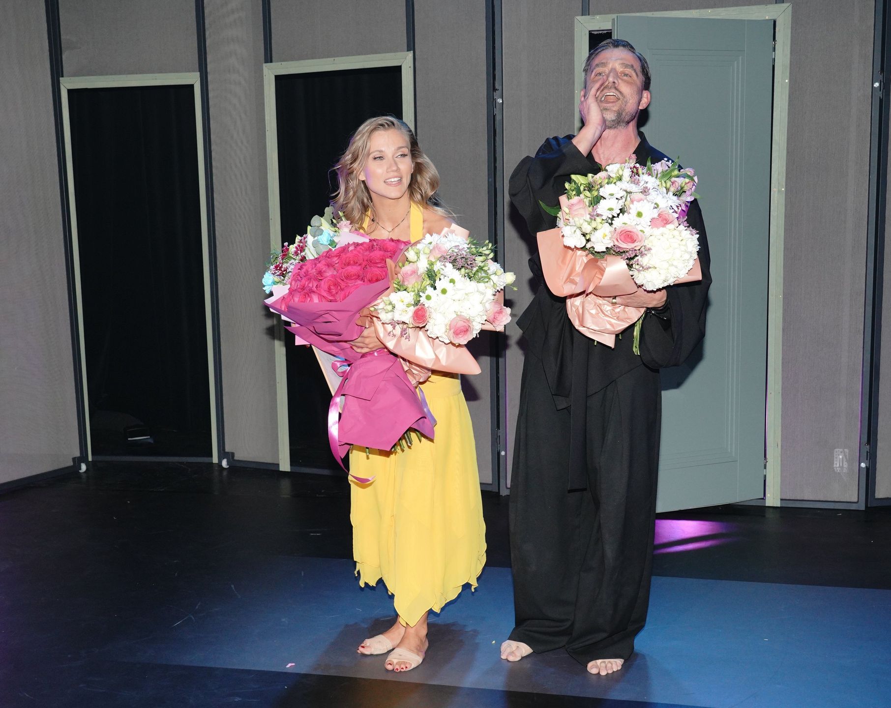 Agnieszka Kaczorowska i Marcin Rogacewicz podczas premiery 