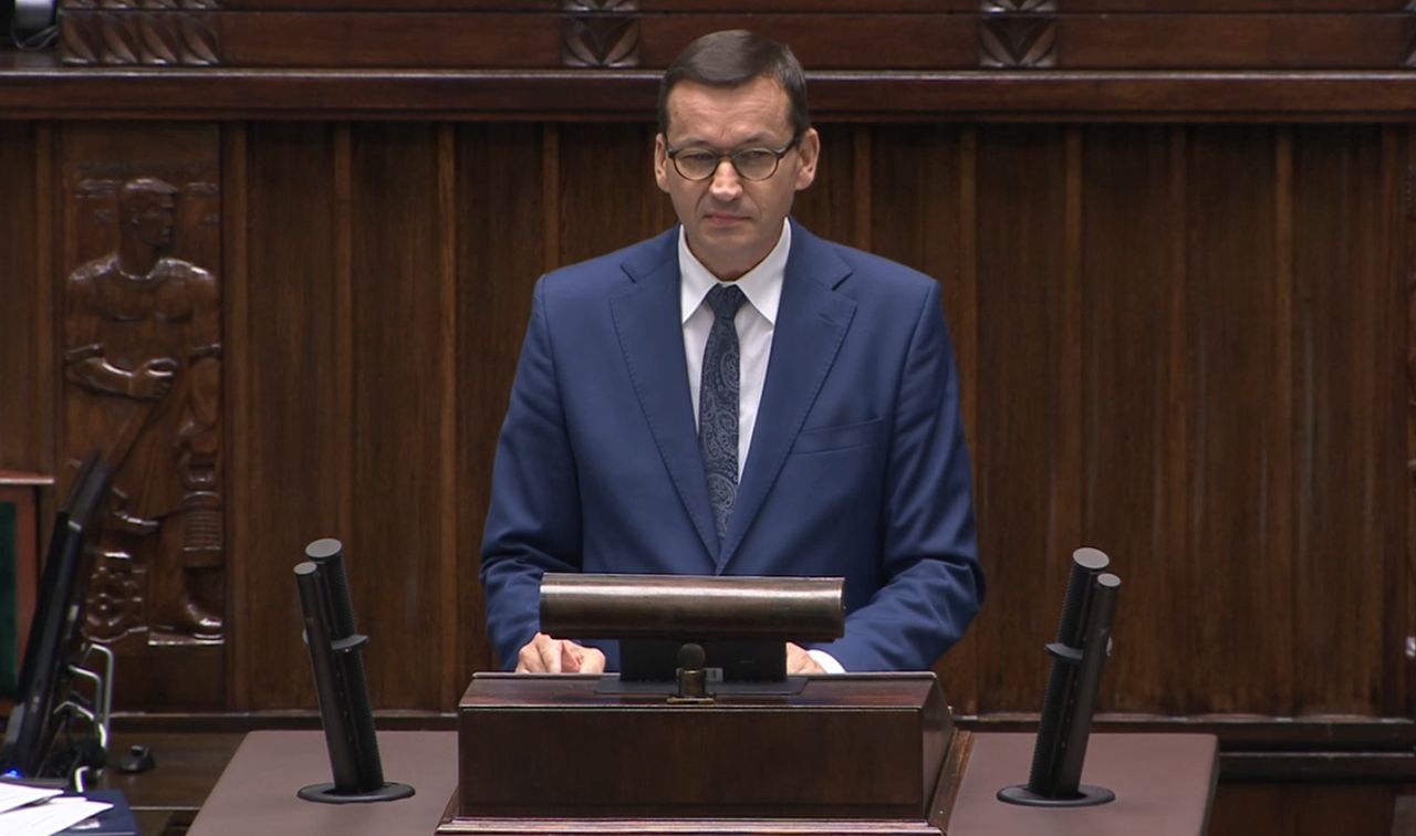 Premier Mateusz Morawiecki w Sejmie. "Nie możemy być obojętni wobec Białorusi"