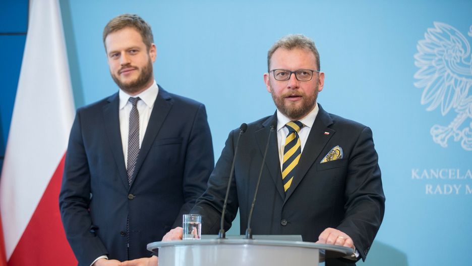 Afera respiratorowa. Na zdjęciu Janusz Cieszyński oraz Łukasz Szumowski