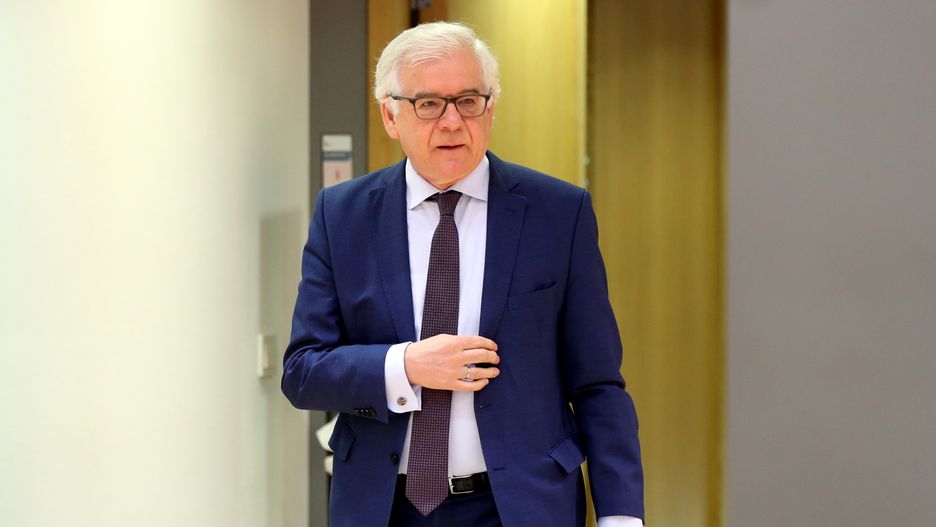 BRUSSELS, BELGIUM - JULY 13: Polish Foreign Minister Jacek Czaputowicz attends the European Union (EU) Foreign Ministers Meeting at the European Council building in Brussels, Belgium on July 13, 2020. (Photo by Dursun Aydemir/Anadolu Agency via Getty Images)