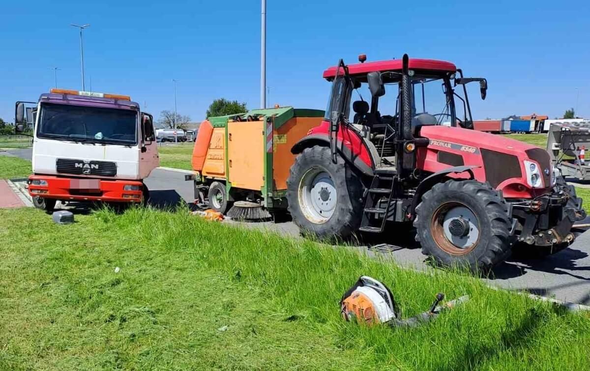 Wypadek podczas prac na MOP Bystrzejowice