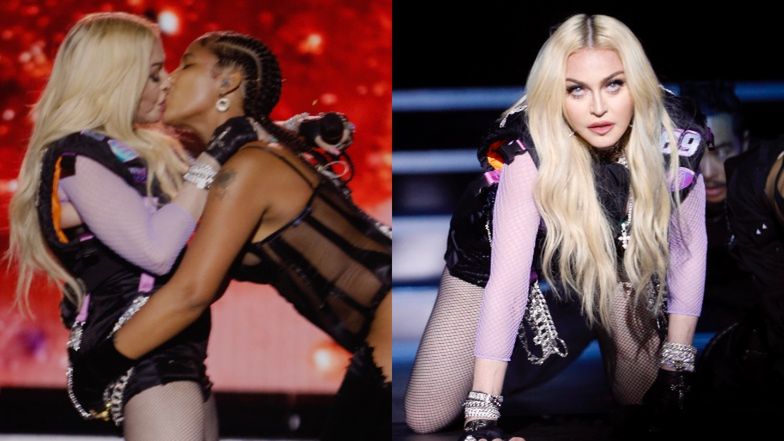 Madonna całuje się na scenie z seksowną raperką