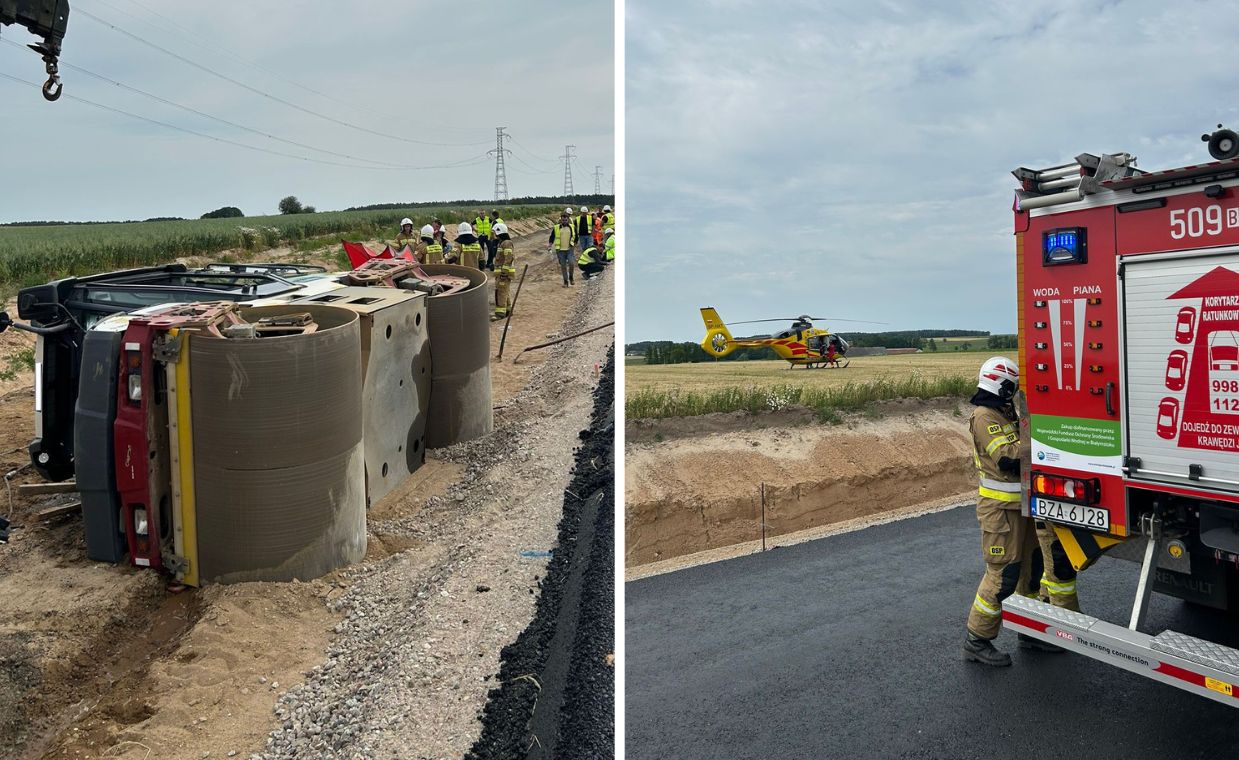 Tragedia na budowie. Mężczyzna zginął po przewróceniu się walca
