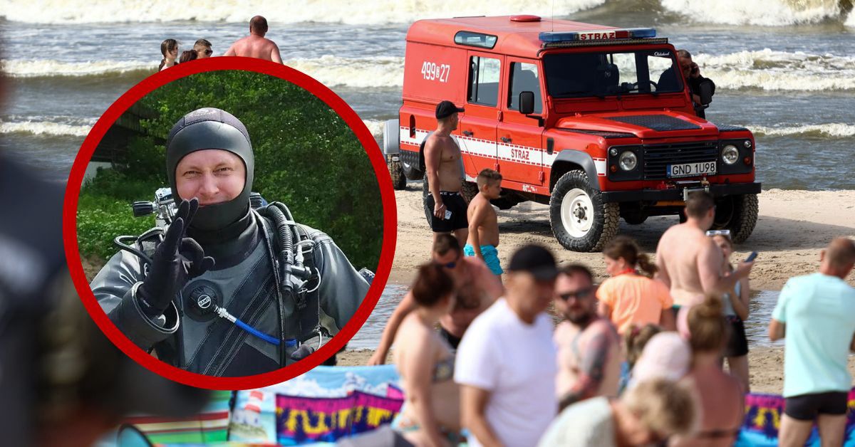 Mł. asp. Przemysław Kaczmarczyk wypoczywał na plaży w Jantarze. Gdy usłyszał wołanie o pomoc ruszył bez wahania.