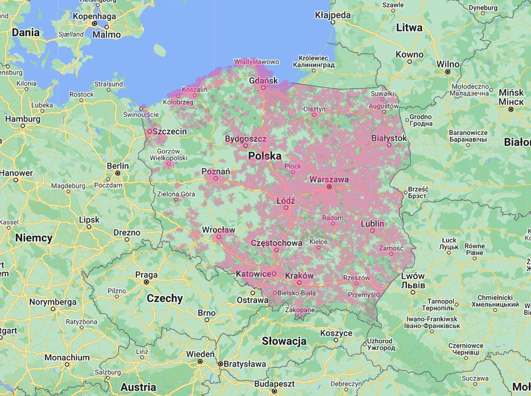 Mapa zasięgu sieci 5G w T-Mobile