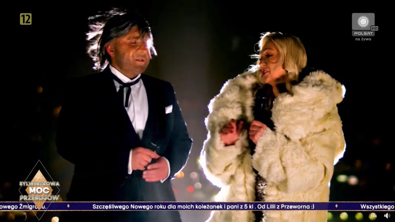 Małgorzata Walewska i "Andrea Bocelli" na Sylwestrze Polsatu