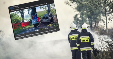 Tragiczny wypadek pod Oławą. Kierowca spłonął w aucie żywcem