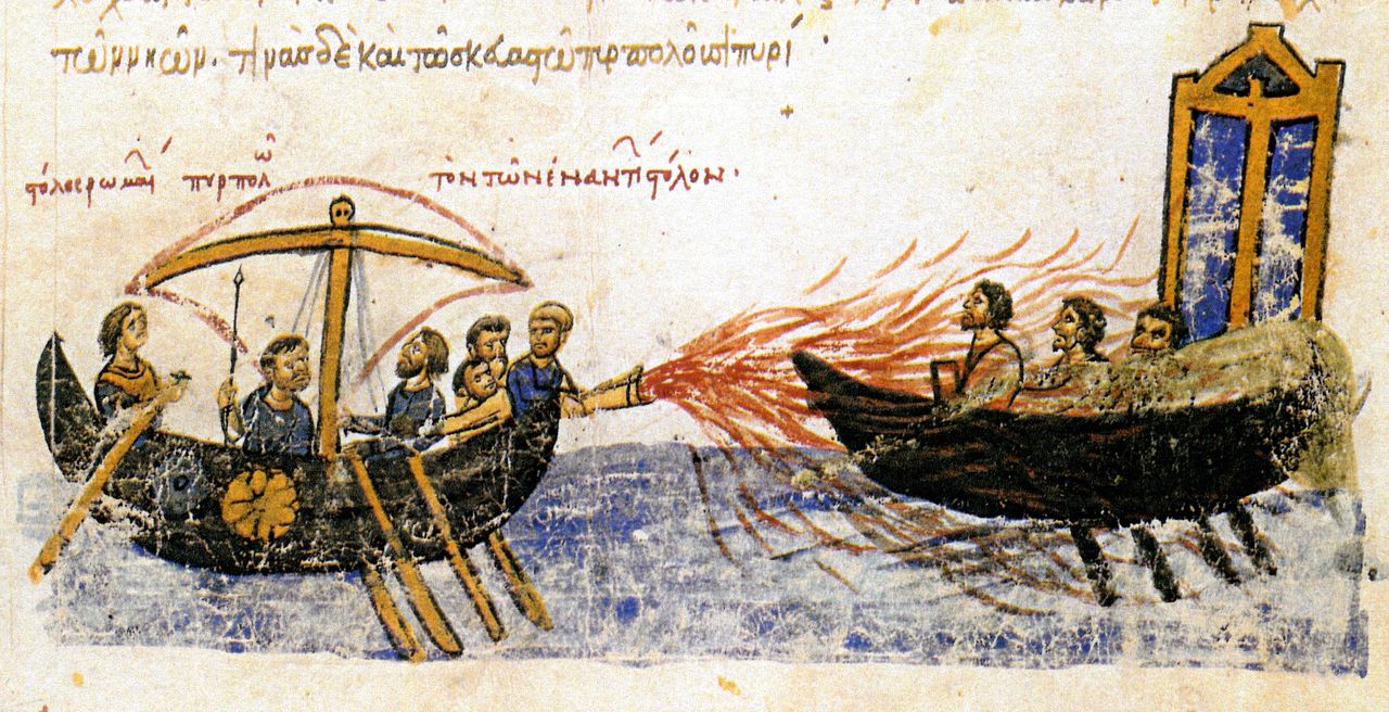 Greek fire. The ancient weapon of destruction believed to have paved the way for Napalm