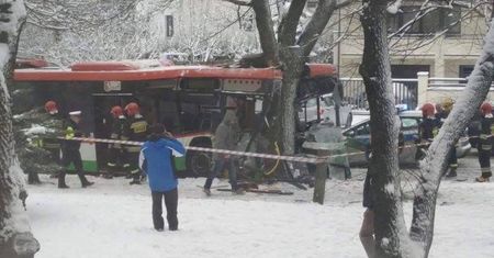 Autobus komunikacji miejskiej wjechał w drzewo. Pasażerowie w ciężkim stanie [ZDJĘCIA]