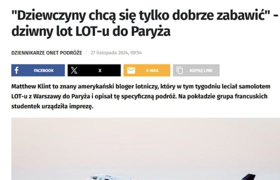 AI nie dała rady? Onet usunął tekst o dziwnym locie