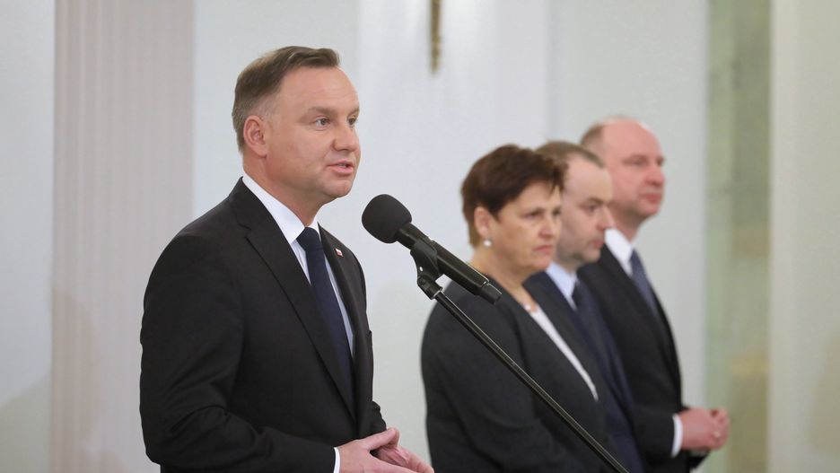 Prezydent Andrzej Duda i szefowa Kancelarii Halina Szymańska